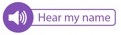 A button with "Hear my name" text for name playback in email signature